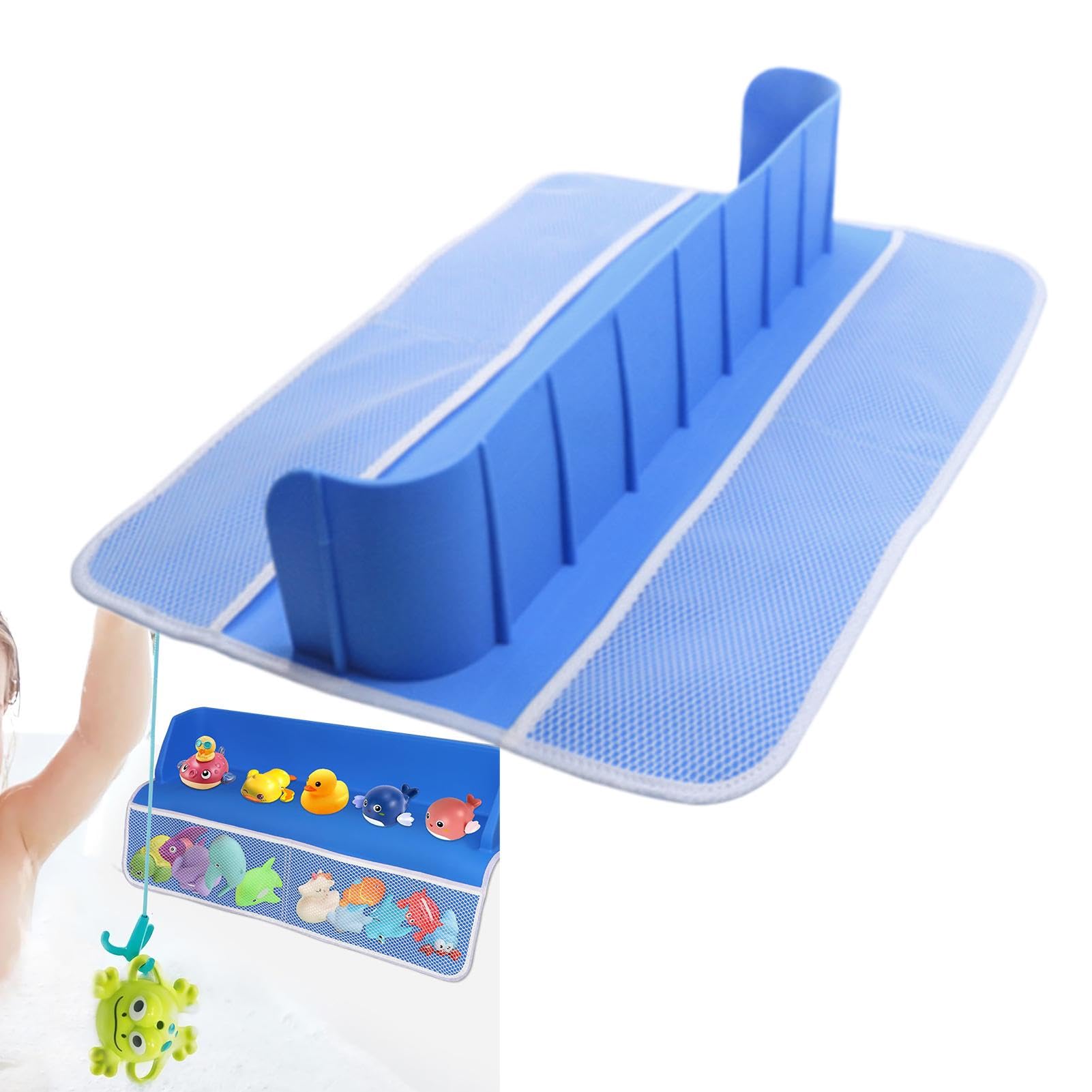 **Tub Topper Splash Guard for Kids - Bathtub Shelf with Suction Cups for Toy Storage - Perfect for Boys & Girls Bath Time Fun - Ideal for Organizing Bath Toys & Preventing Water Splashes**