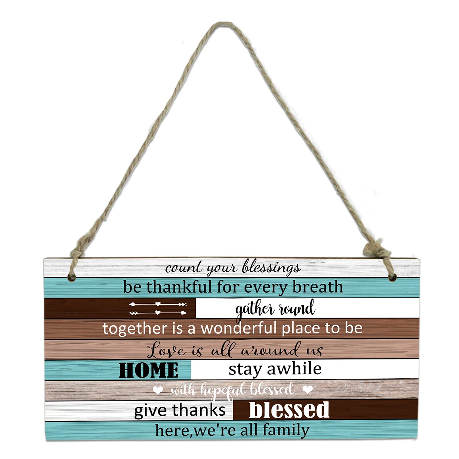 Rustic Welcome Wood Plaque Sign - Inspirational Motivational Farmhouse Decor - 8x4 Inch Wooden Door Hanger with Rope for Porch, Wall, Entryway - Perfect for Home, Office & Gift Giving