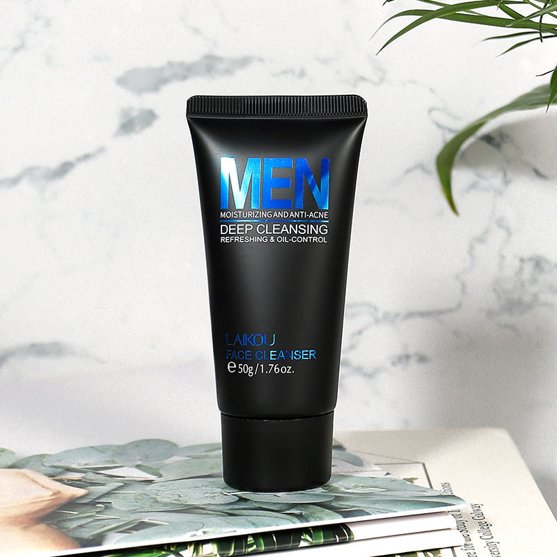 Men's Skincare Facial Cleansing Scrub - 50g Deep Pore Cleanser for Acne & Blackheads | Perfect for Daily Face Wash Routine & Travel
