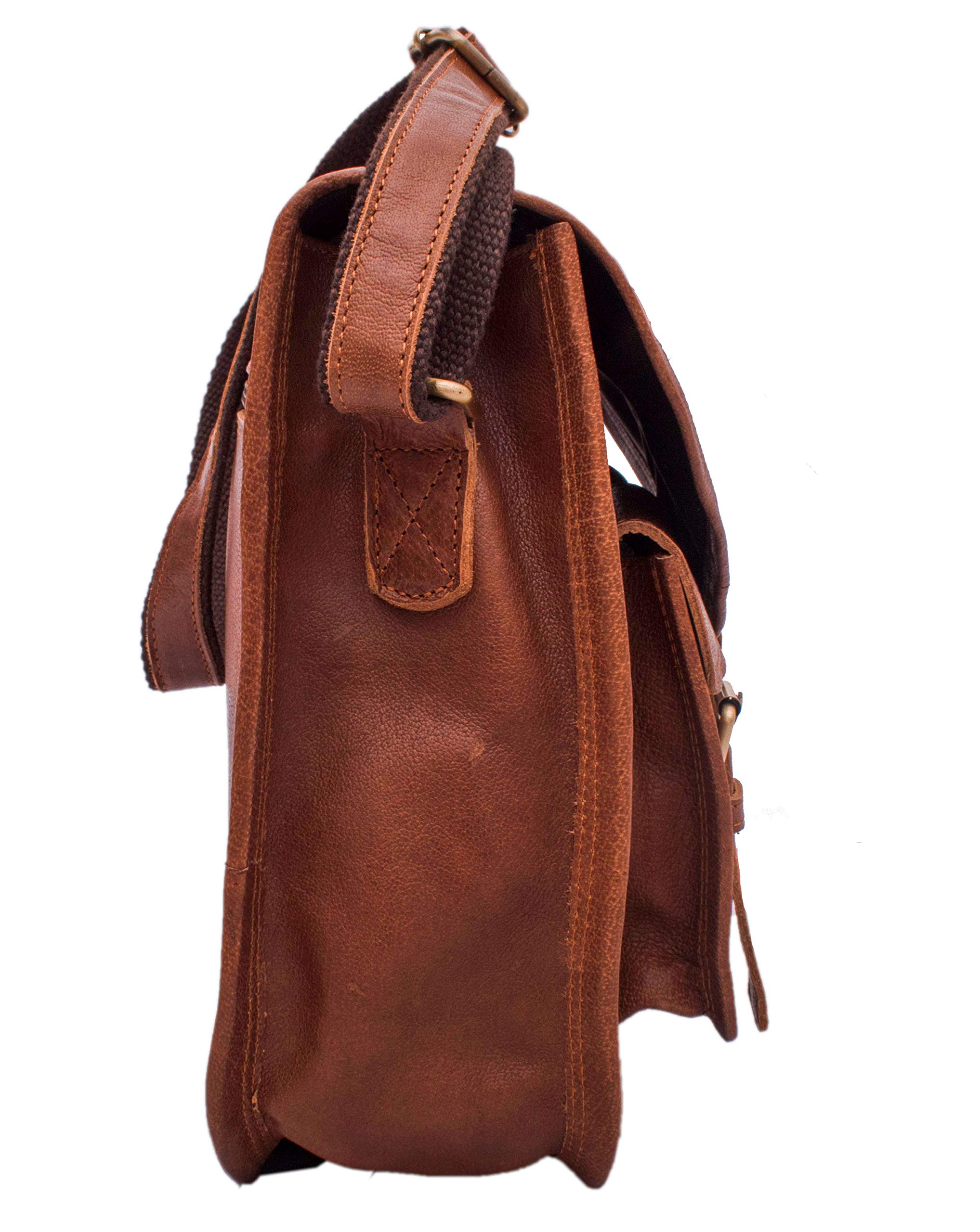 14 Inch Genuine Leather Purse for Women - Stylish Shoulder Bag & Crossbody Satchel - Ladies Tote Handbag for Travel, Work & Everyday Use