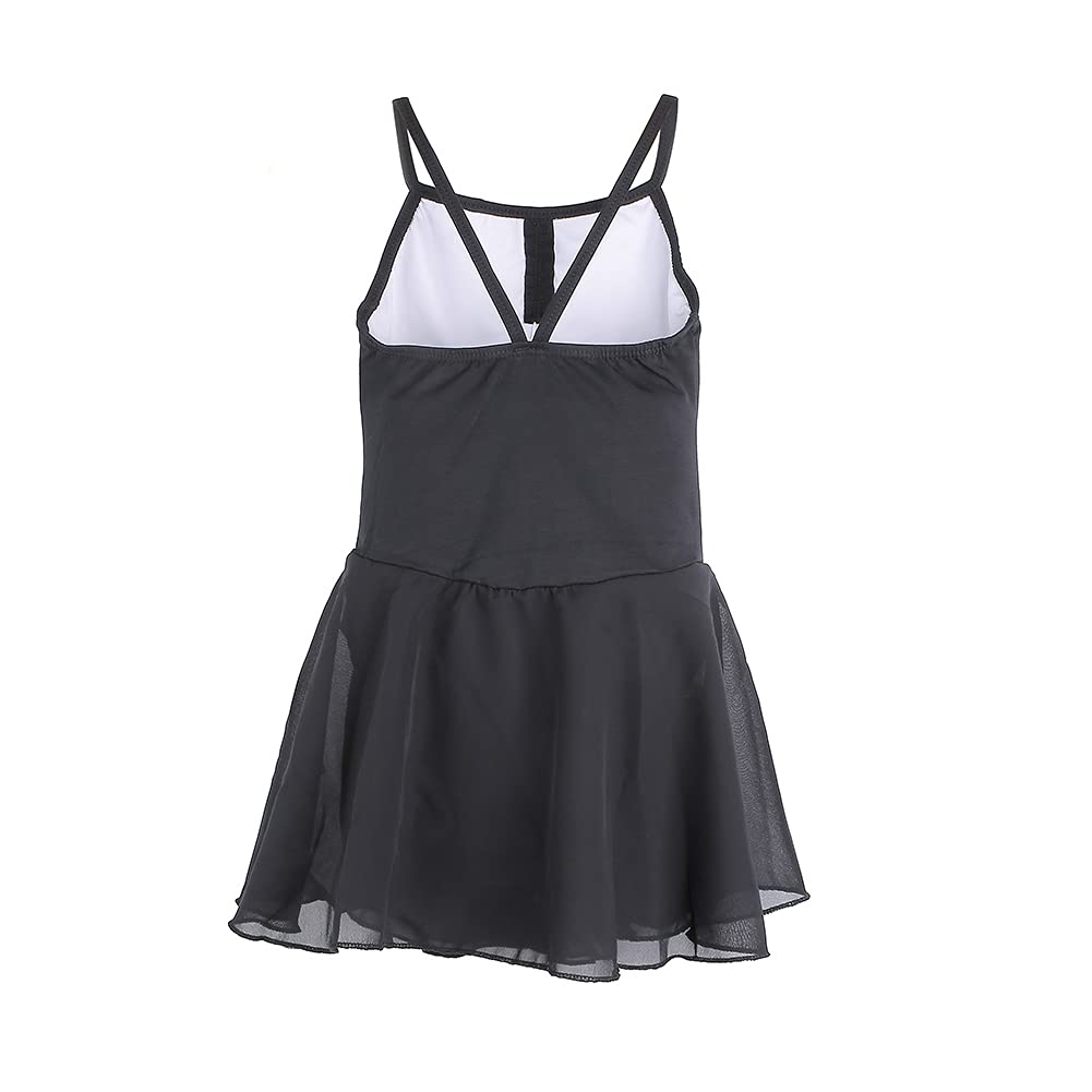 Girls Ballet Leotard with Camisole Top & Attached Dance Skirt - Stretchy Gymnastic Outfit for Dance Class, Recital & Performance