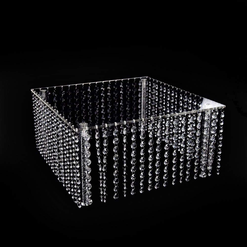 3-Tier Acrylic Cake Stand with Crystal Beads - Clear Cupcake Tower Dessert Display Platter for Birthday, Wedding & Party Decor - Perfect for Dessert Tables, Buffet Displays & Event Centerpieces