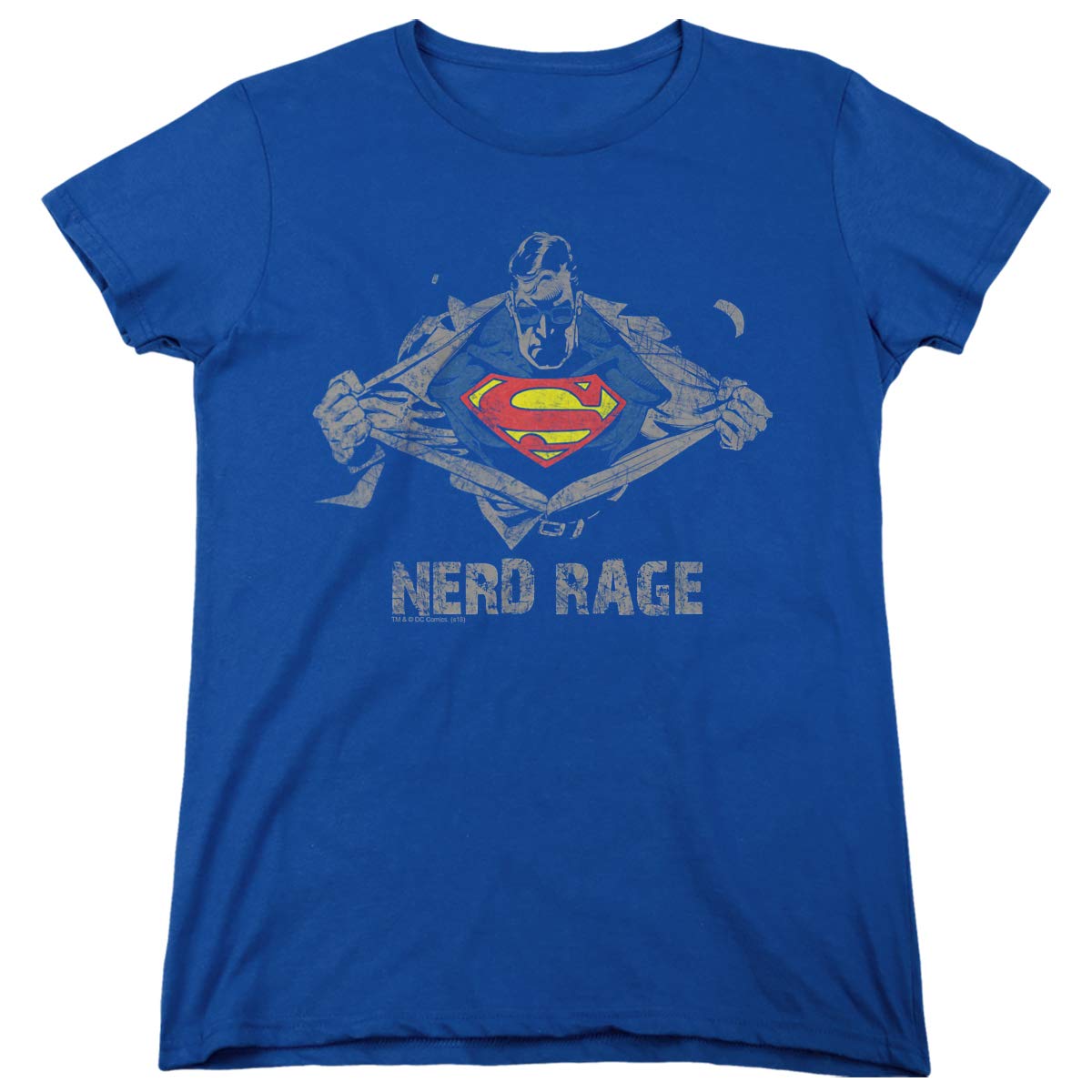 Superman Nerd Rage Women's T-Shirt | Graphic Tee for Comic Fans & Superhero Lovers | Perfect for Cosplay, Conventions & Everyday Wear