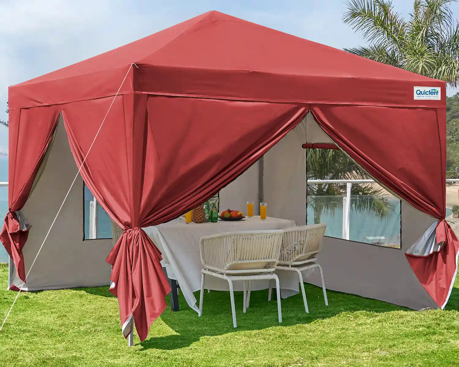 10' x 10' Pop Up Privacy Canopy Tent with Side Walls - Perfect for Outdoor Events, Beach Parties, and Backyard Gatherings