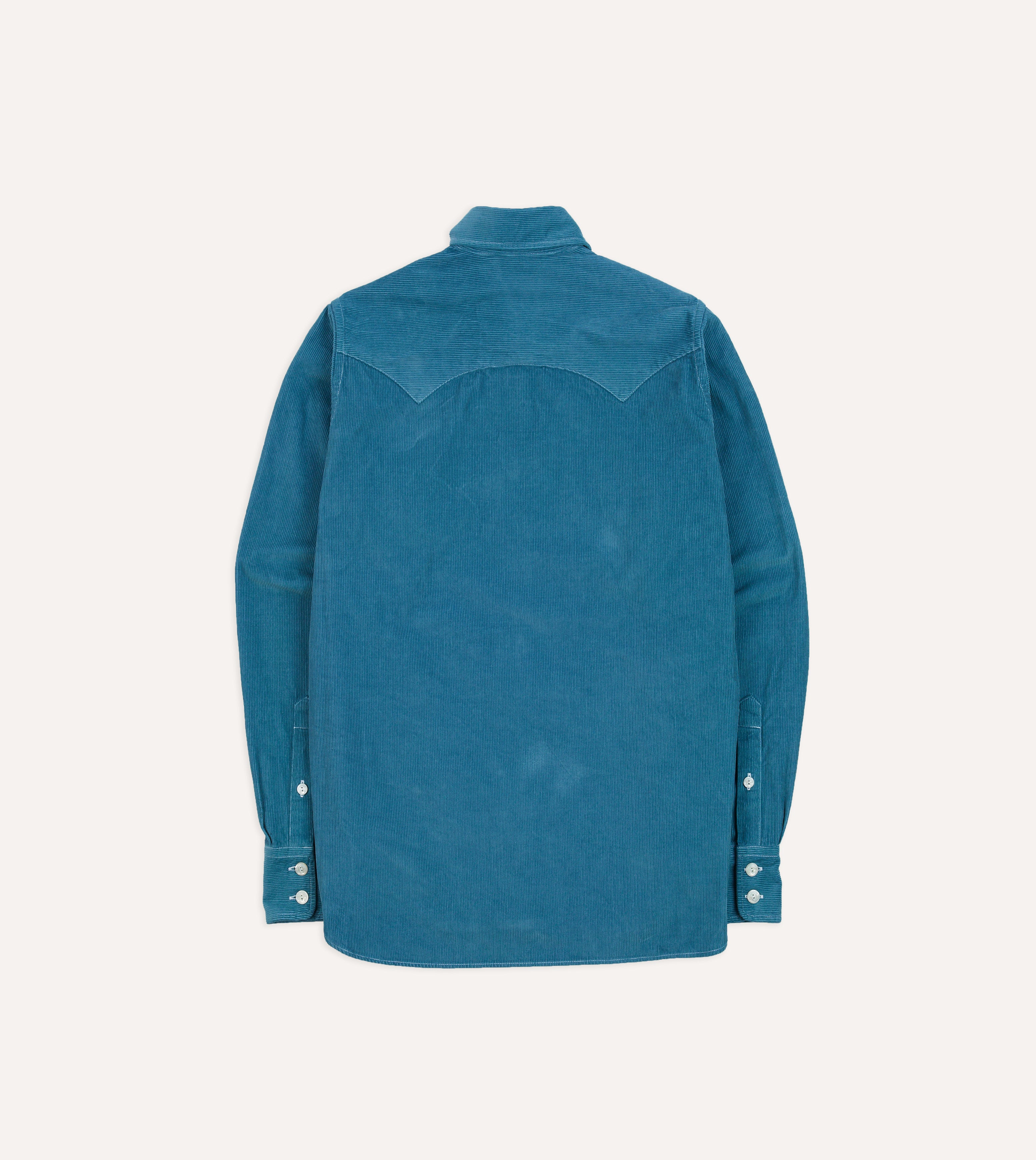 Stylish Turquoise Corduroy Western Shirt with Two Pockets for Men - Perfect for Country Rides, Rodeos & Casual Outings