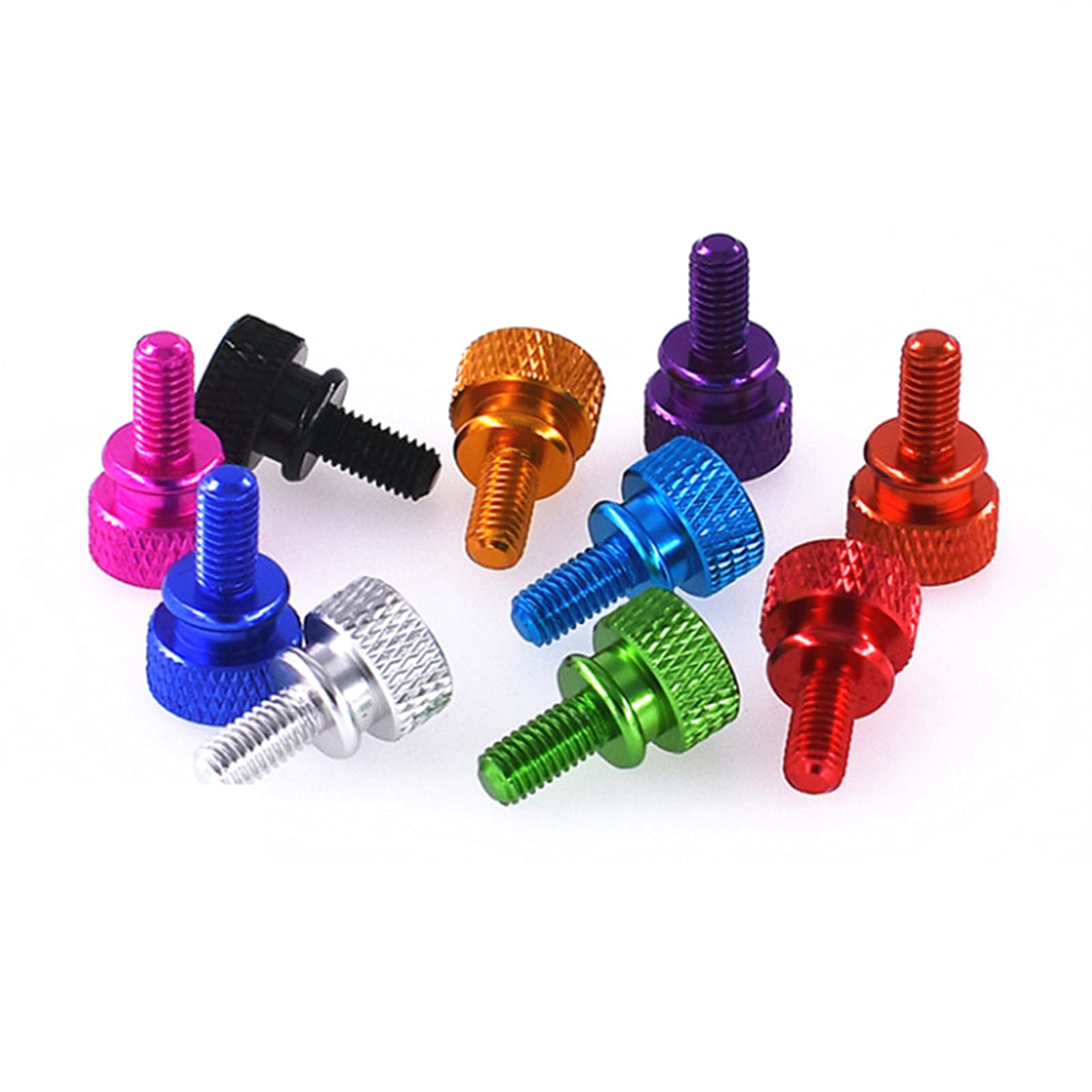 5PCS M5 Color Aluminum Alloy Thumb Screws for Computer Case - M5x8mm PC Case Screws, Easy Hand Tightening for DIY PC Building & Hardware Maintenance