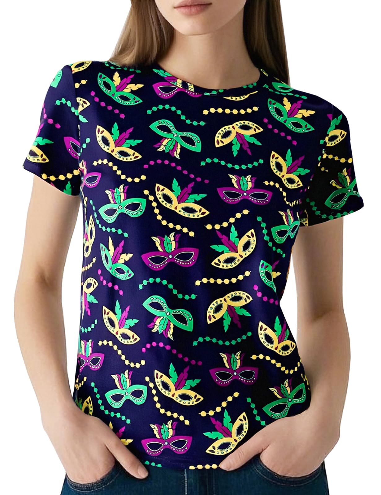 Women's Holiday Novelty Short Sleeve T-Shirts - Festive Christmas Party Tees for Casual Wear & Gift Giving