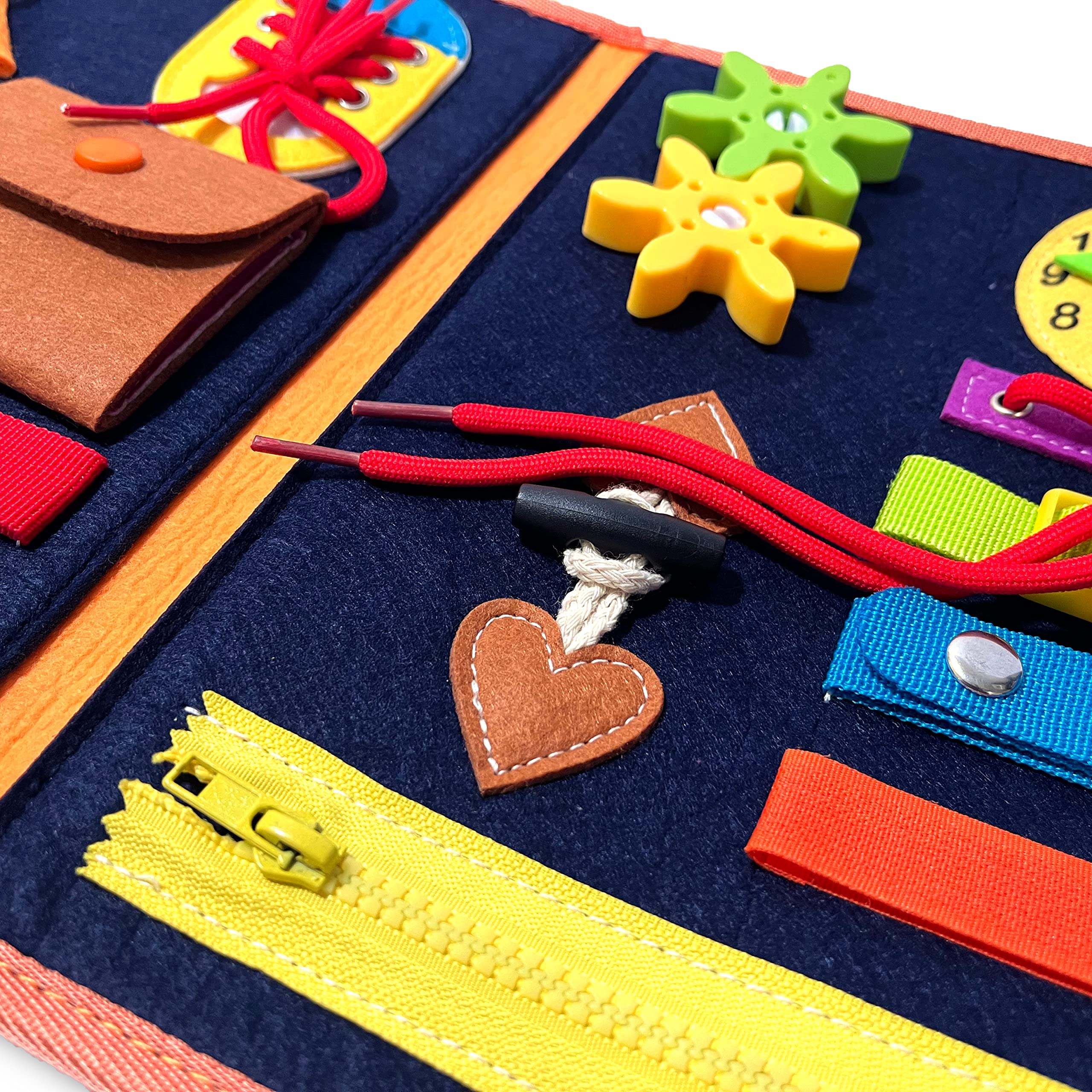 Montessori Busy Board for Toddlers - Sensory & Educational Toy for 3 4 5 Year Old Boys Girls - Develop Fine Motor Skills - Perfect Travel Activity & Preschool Learning Gift for Kids | Ideal for Airplane, Car Rides & Home Play