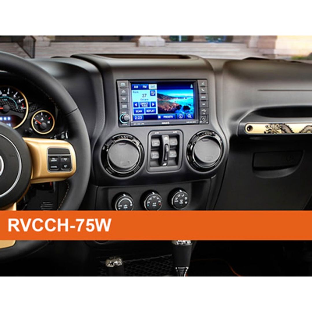 75W Crux RVCCH Rear View Camera System with Sightline Safety View & VIM Integration for Jeep Wrangler - License Plate Light Camera Included - Off-Road Driving & Parking Assistance
