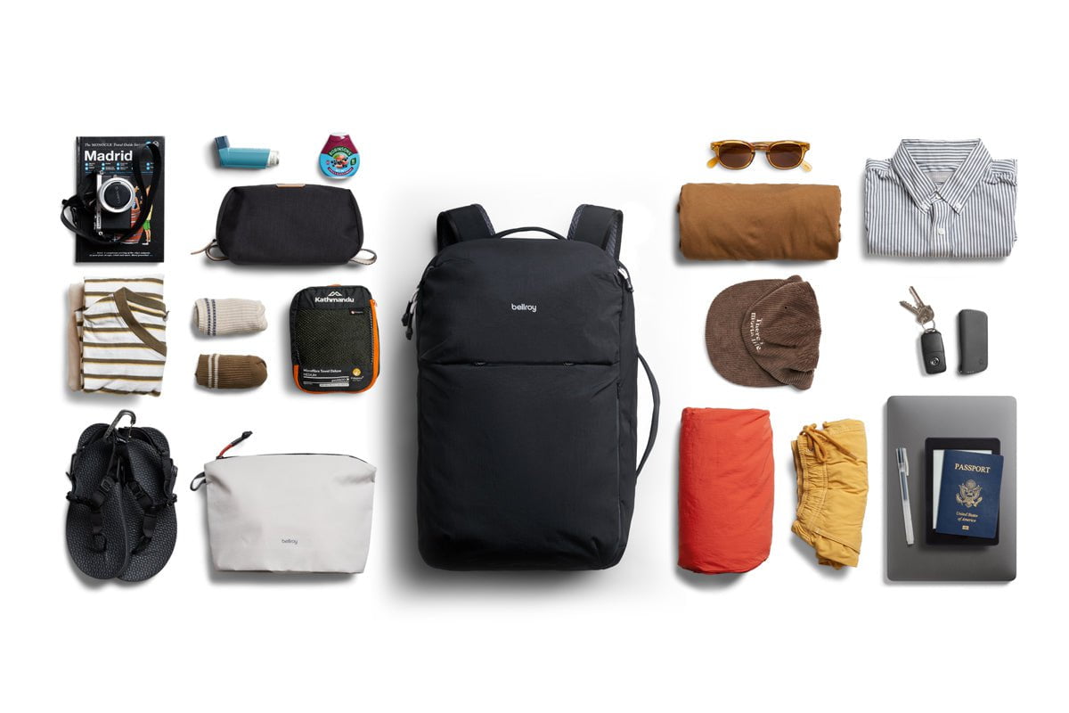 Bellroy Lite Travel Pack 38L - Lightweight Waterproof Backpack for Travel & Hiking | Perfect Carry-On Luggage for Airplanes, Weekend Trips & Outdoor Adventures