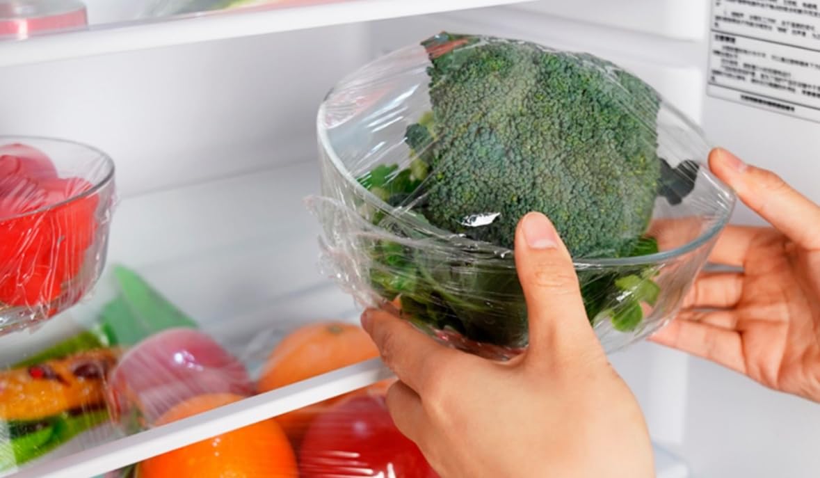 100m Biodegradable Cling Wrap Roll - Microwave Safe, Non-Sticky Transparent Food Wrap for Kitchen Storage & Meal Prep | Eco-Friendly Plastic Wrap for Leftovers, Sandwiches & Food Preservation