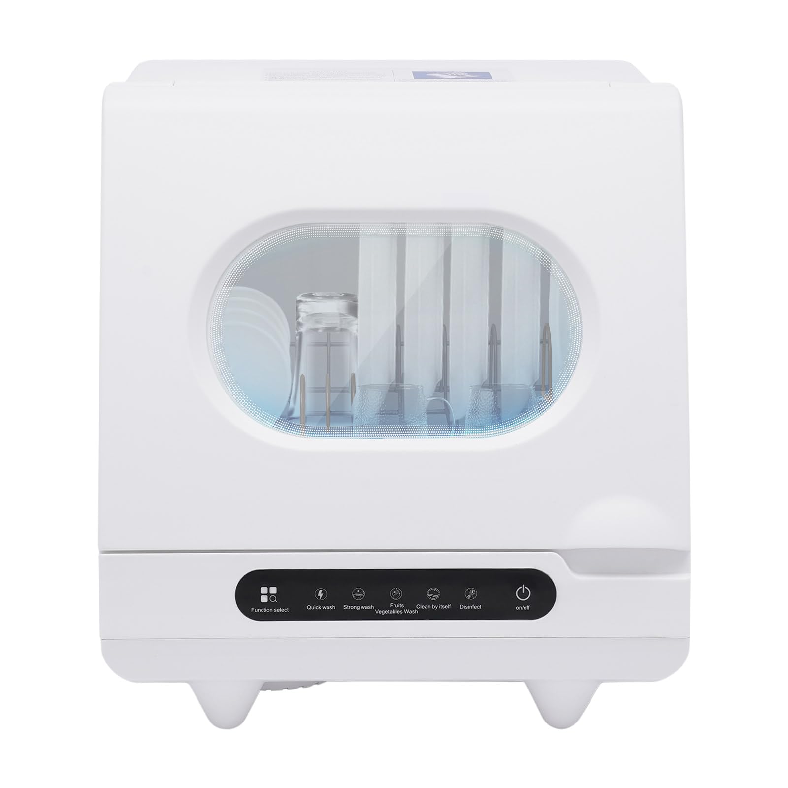 Portable Countertop Dishwasher 1200W 110V - Compact Mini Dishwasher with 5 Wash Programs for Apartments, RVs, Dorms & Small Kitchens | Perfect for Studio Living, Camping & Tiny Homes