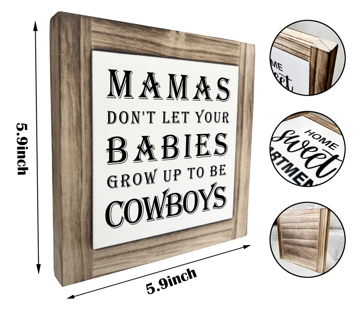 Inspirational Wooden Signs - Baby Boy Nursery Decor, Wood Plaques for Desk & Home, Newborn Son Gift, Rustic Table Art for Bedroom - Perfect for Cowboys Theme Nursery & Western Home Décor