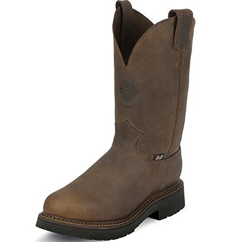 Justin Original Work Boots for Men - J-Max Pull-On Steel Toe Work Boots - Durable & Comfortable for Construction, Farming & Outdoor Work