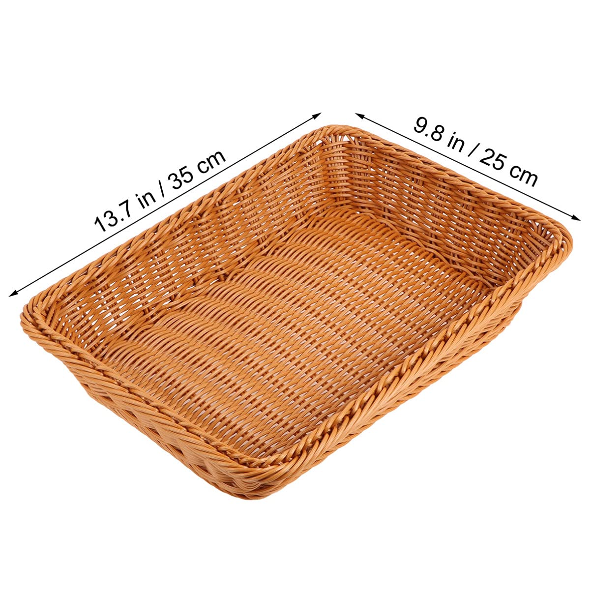 DOITOOL Woven Picnic Basket - Large Round Rattan Snack Tray for Bread, Fruits, Candy Storage - Perfect for Outdoor Picnics, Kitchen Organization & Party Serving (Imitation Wicker Harvest Basket)