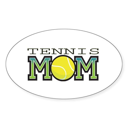White - Tennis Mom Oval Sticker