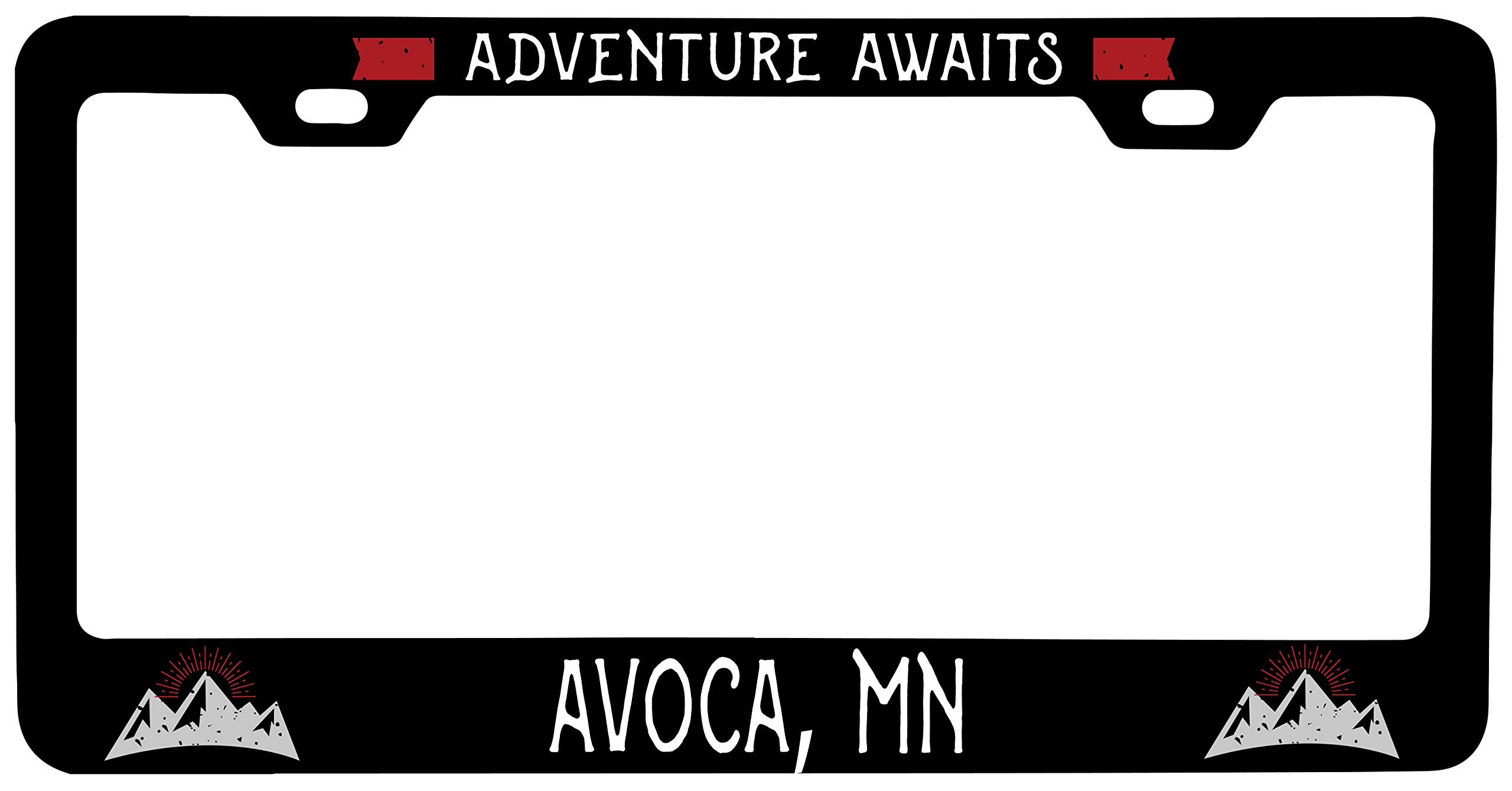Avoca Minnesota Vanity Metal License Plate Frame - Custom Car Accessories for Personalized Style - Perfect for Gifts, Car Shows & State Pride