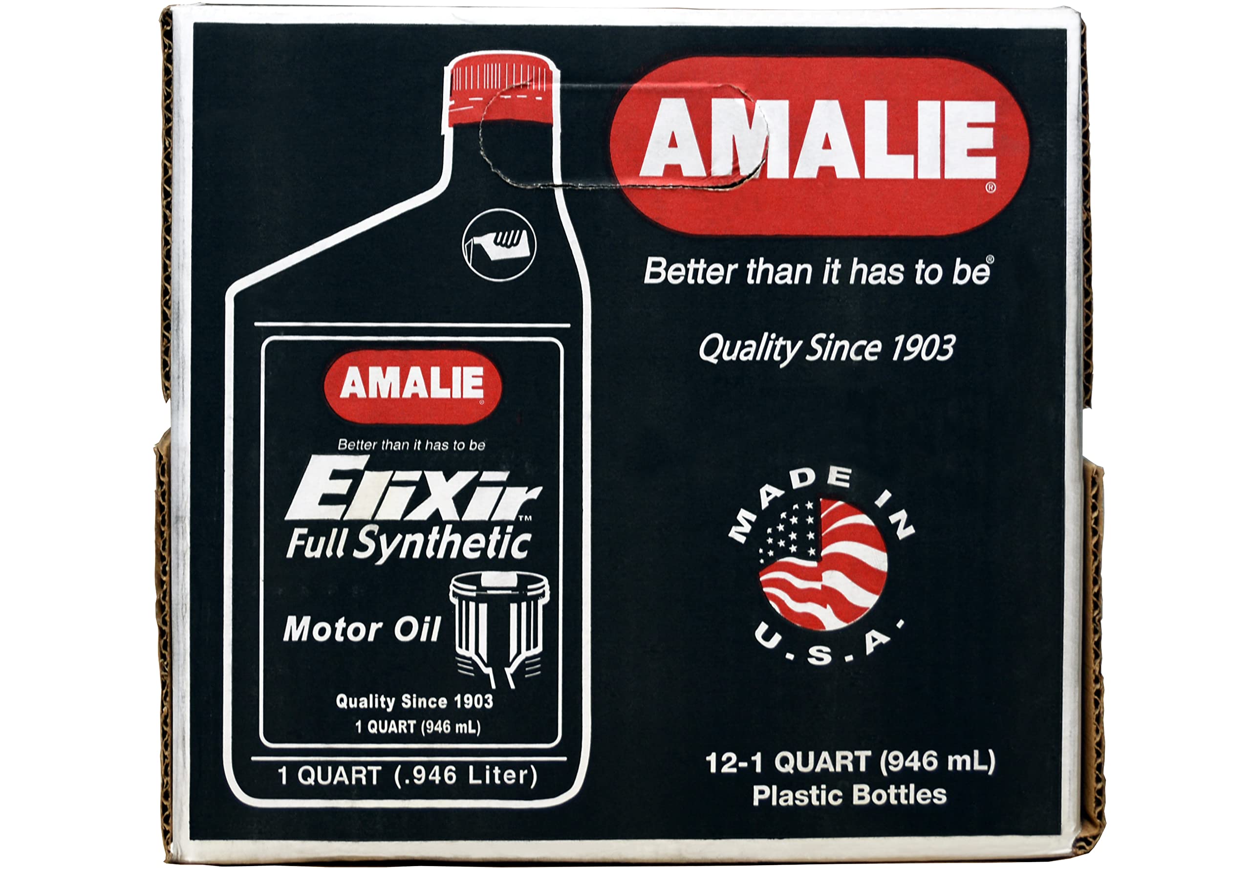 AMALIE Elixir 5W-40 dexos2 Full Synthetic European Motor Oil - 1 Quart Bottle (Pack of 12) - High Performance Engine Protection for BMW, Mercedes, Audi & VW - Ideal for Daily Driving & Extreme Weather Conditions