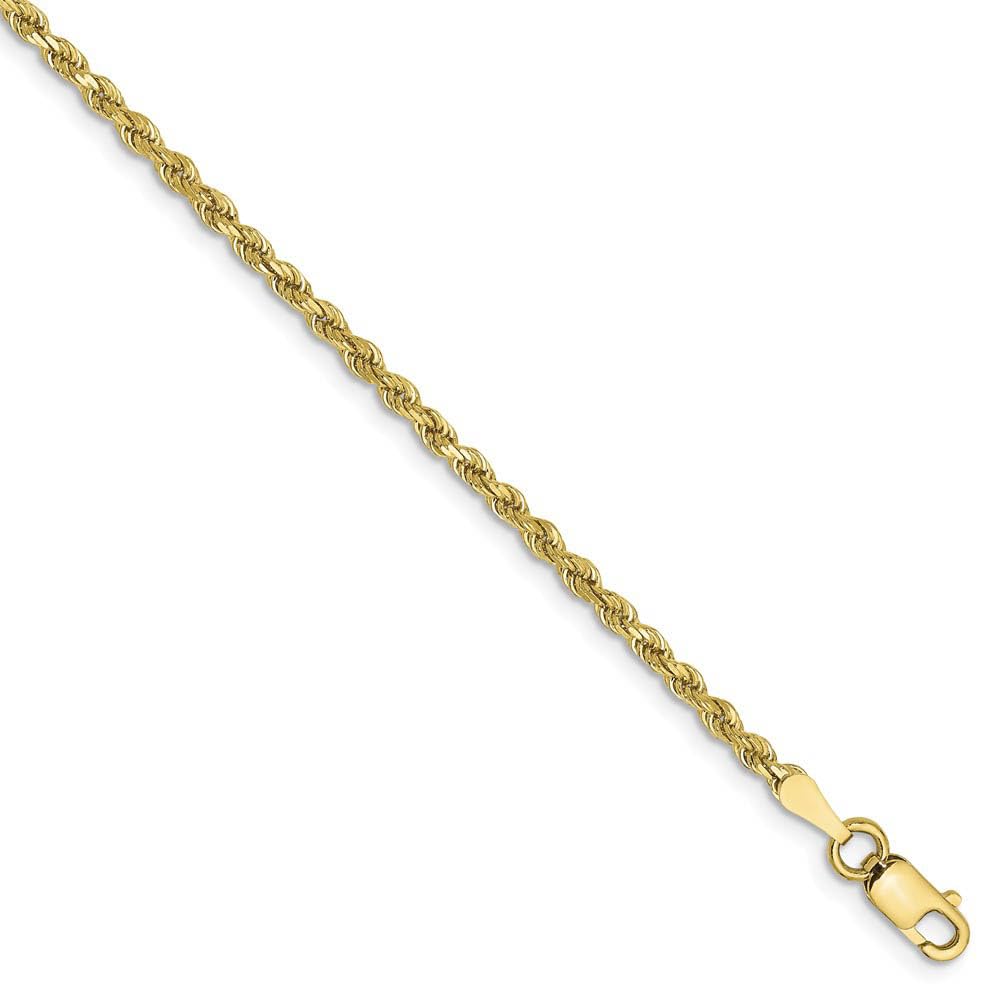 10K Yellow Gold 2mm Diamond Cut Solid Rope Chain Anklet for Women - Elegant Black Bow Design, Dainty Ankle Bracelet for Everyday Wear, Gift for Her, Wedding, Party & Special Occasions