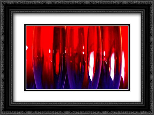 Alan Hausenflock 18x15 Black Ornate Framed Double Matted Museum Art Print - Wine Glasses IV | Elegant Wall Decor for Dining Room, Bar, or Wine Cellar