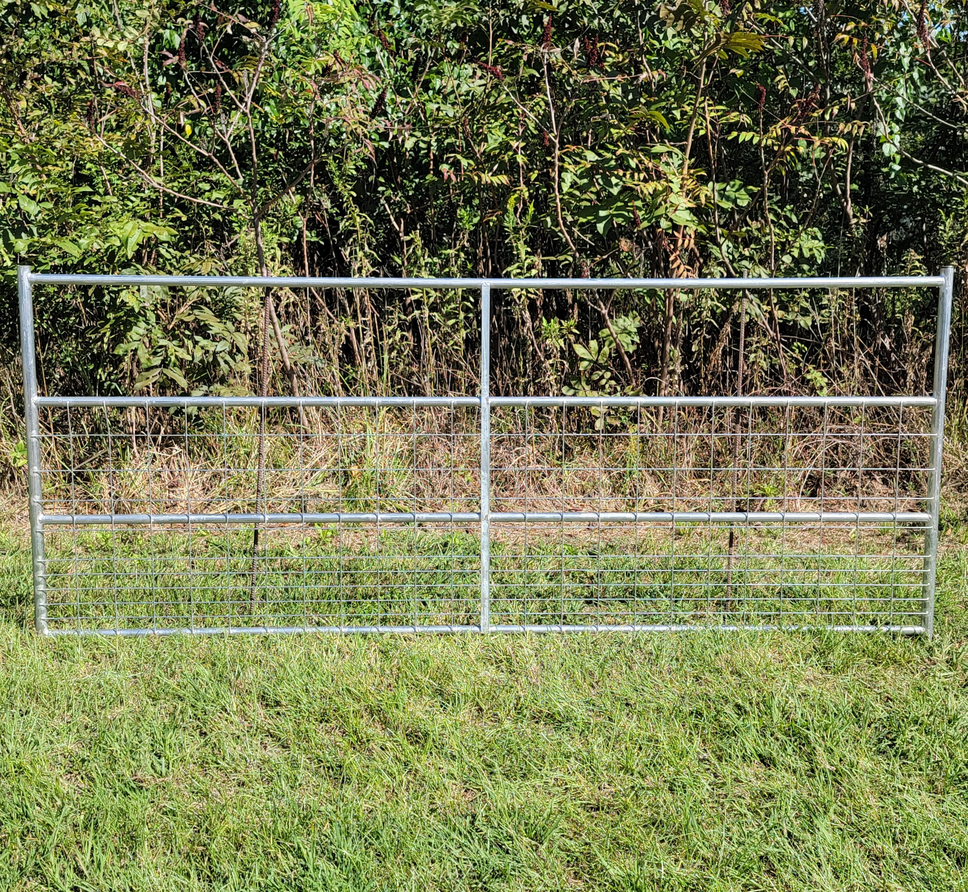 10 Ft Galvanized 4-Rail Livestock Fence with Mesh Panel - Durable Small Animal Enclosure for Goats, Sheep & Poultry - Perfect for Farm, Ranch & Backyard Use