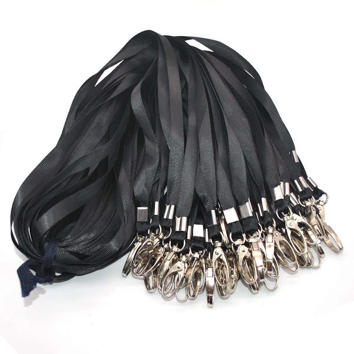 50 Pack Black Lanyard Badge Holders for ID Cards, Name Tags & Security Badges - Durable & Adjustable for Work, Events & Conferences