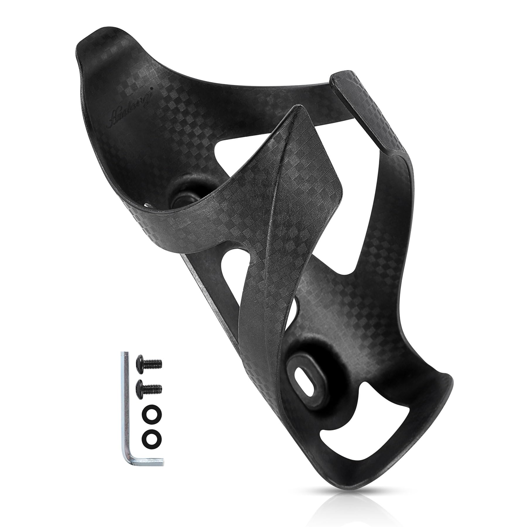 Carbon Fiber Bike Water Bottle Cage - Lightweight & Durable Plastic Drink Holder for Road & Mountain Bicycles - Secure Cup Mount for Cycling, Commuting & Outdoor Sports (1 Pack, Black)