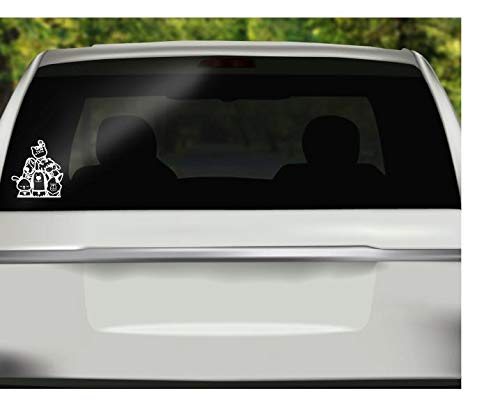 Dog Gang Vinyl Decal Sticker - White 5.375x6 Inch - Made in USA by Foxtail Decals - Waterproof for Cars, Laptops, Tablets, Water Bottles - Perfect for Personalizing Vehicles, Tech Devices & Drinkware