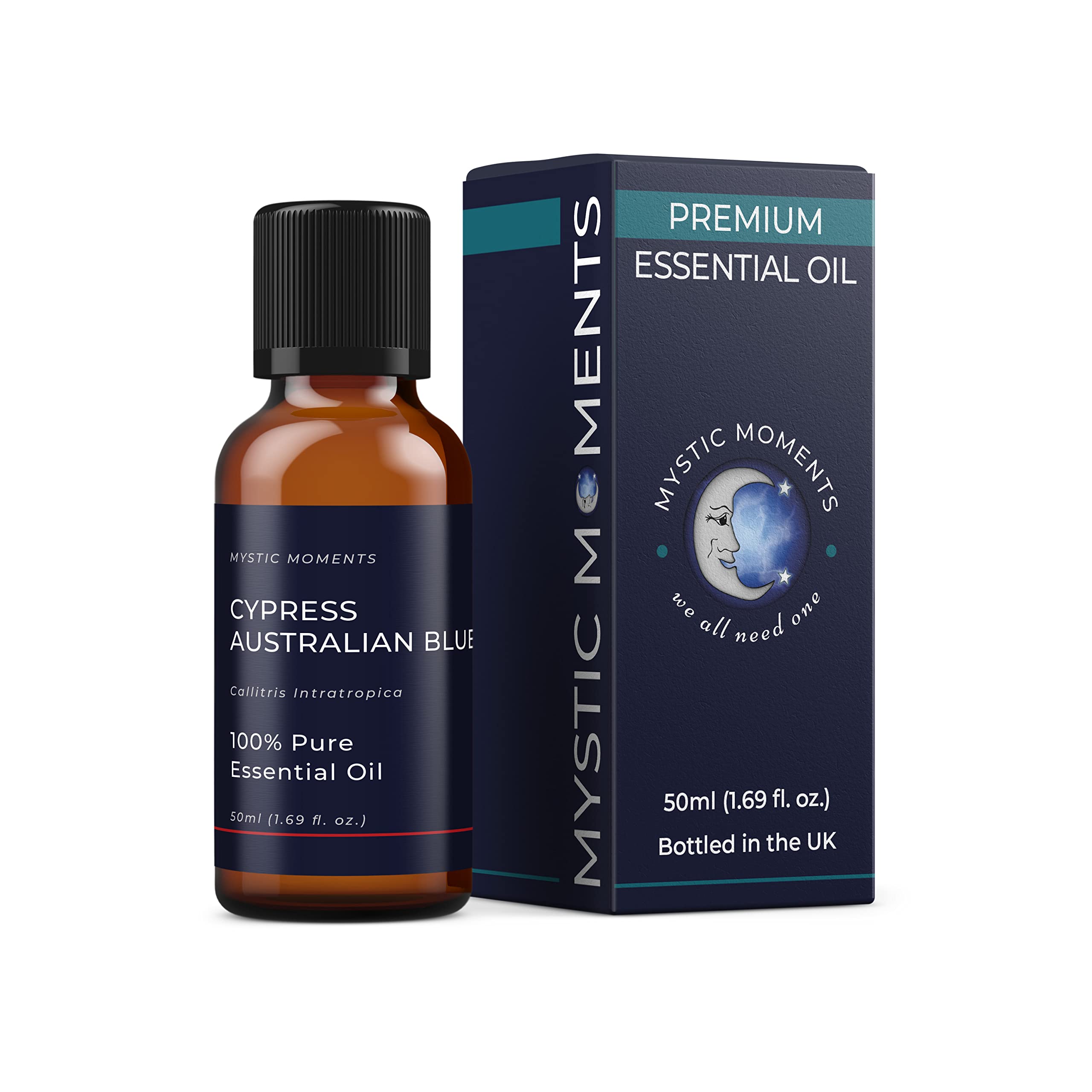 **Mystic Moments | Pure & Natural Australian Blue Cypress Essential Oil 50ml – Vegan, GMO-Free for Diffusers, Aromatherapy & Massage – Relaxation, Stress Relief & Home Fragrance**