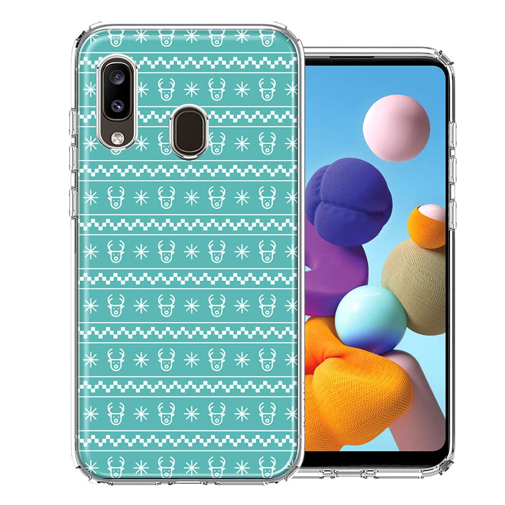 Samsung Galaxy A20 Teal Reindeer Phone Case for Christmas Gifts