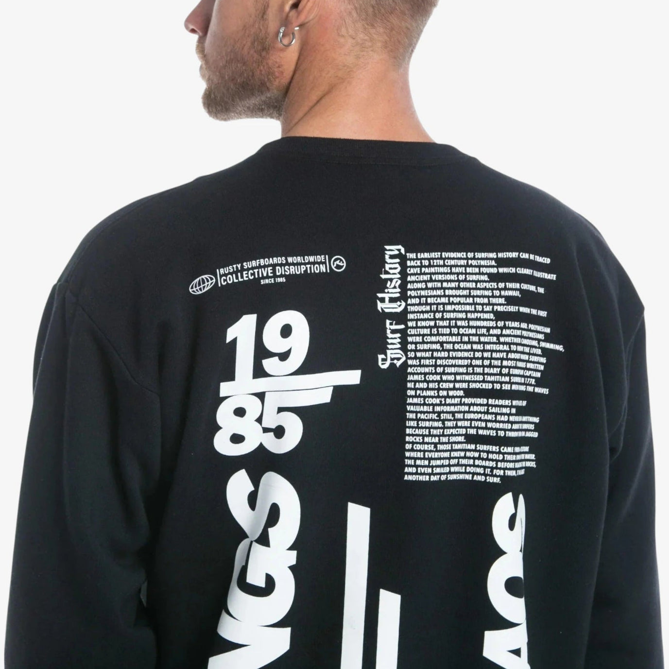 Rusty Shift Crew Black Sweatshirt for Men - Comfortable & Stylish Pullover for Casual Wear, Street Fashion, and Everyday Outfits