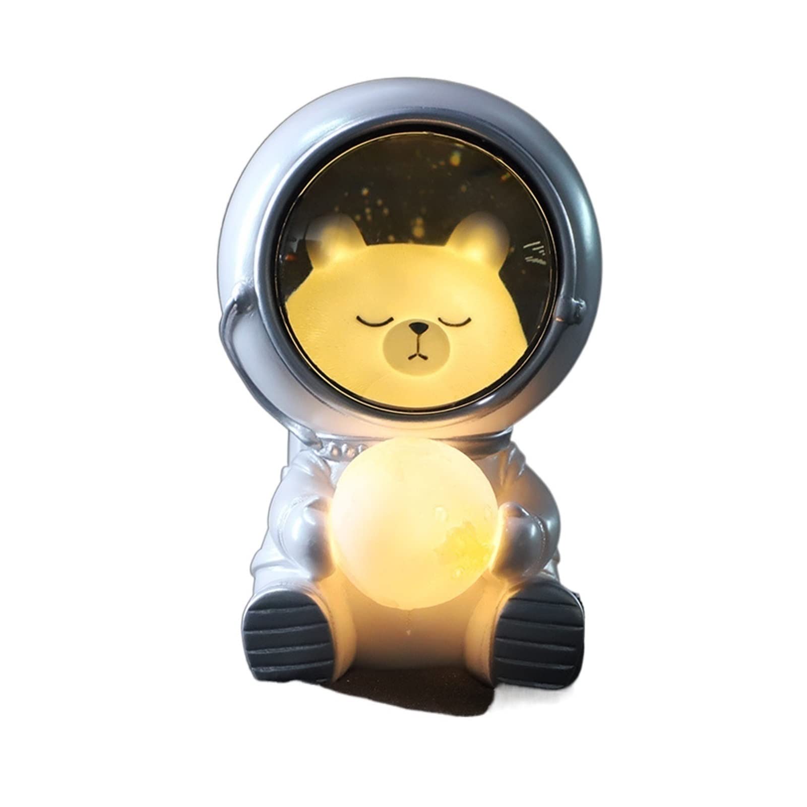 Creative Astronaut Night Light - Cute Spaceman LED Lamp for Kids Room Decor, Bedroom, Nursery | Perfect Gift for Boys & Girls | Home Decoration with Little Bear Design | Dimmable Nightlight for Bedtime, Reading & Playtime