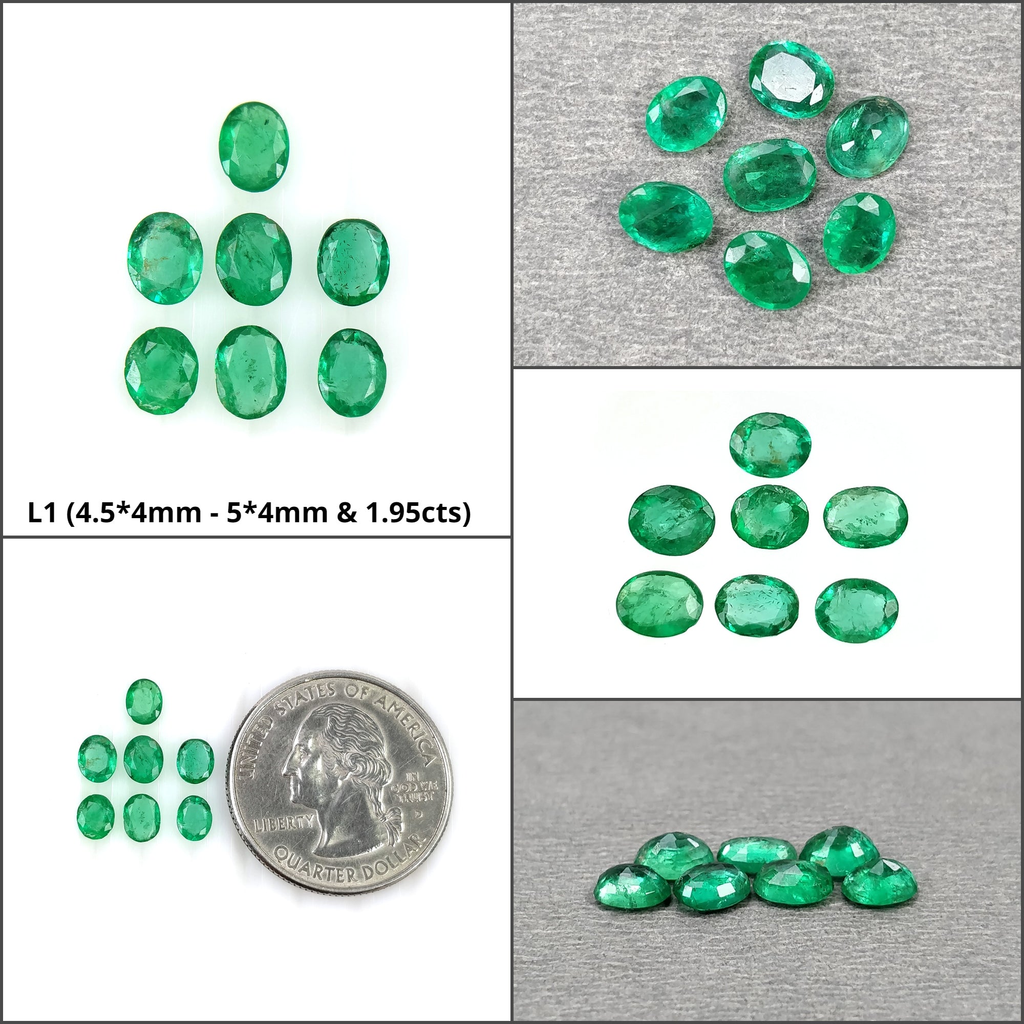 Natural Untreated Green Emerald Gemstone - Oval Cut 7pc Lot for Jewelry Making | Engagement Rings, Necklaces & Earrings