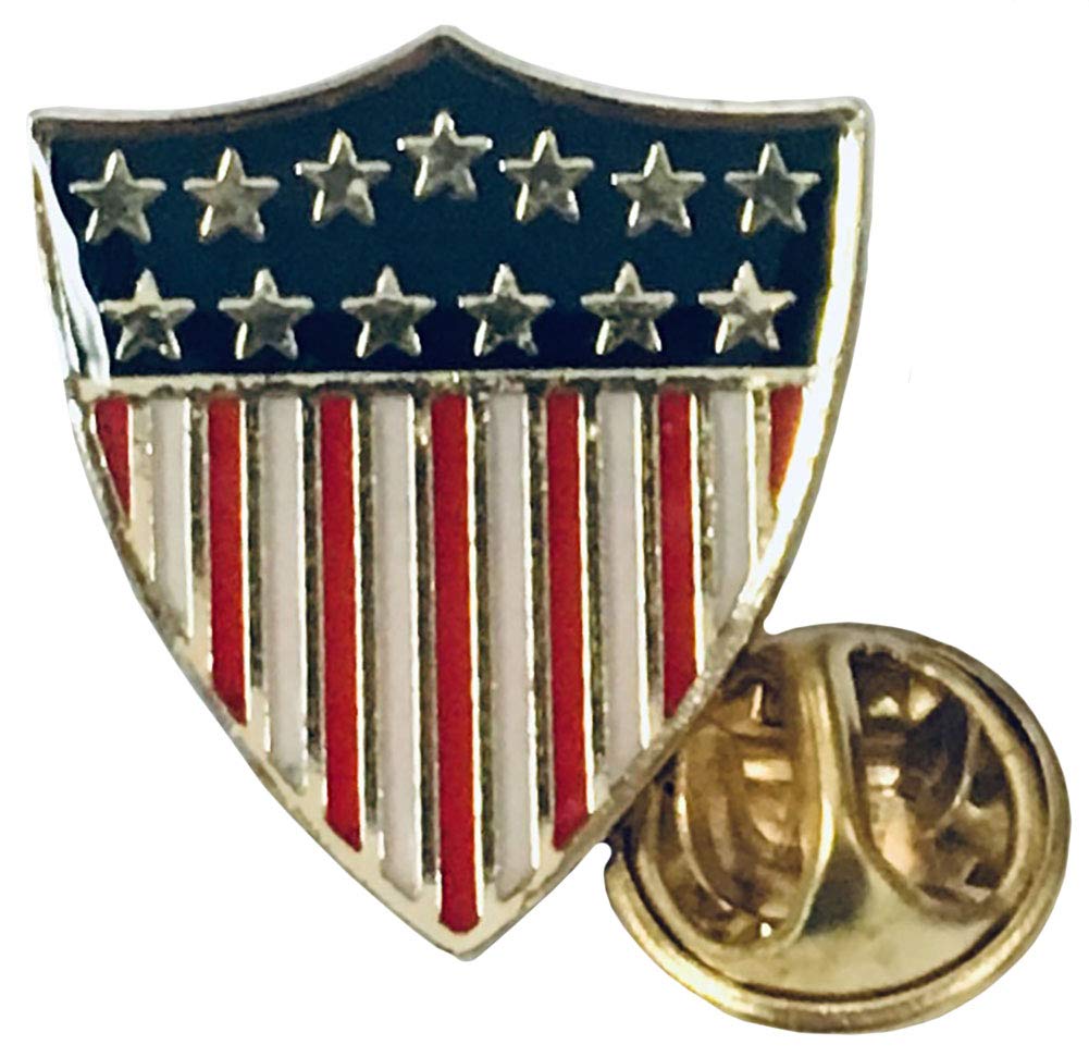 50 Pack USA American Flag Shield Motorcycle Hat Pins - Patriotic Biker Accessories for Helmets, Vests & Jackets - Perfect for Veterans Day, 4th of July & Motorcycle Rallies