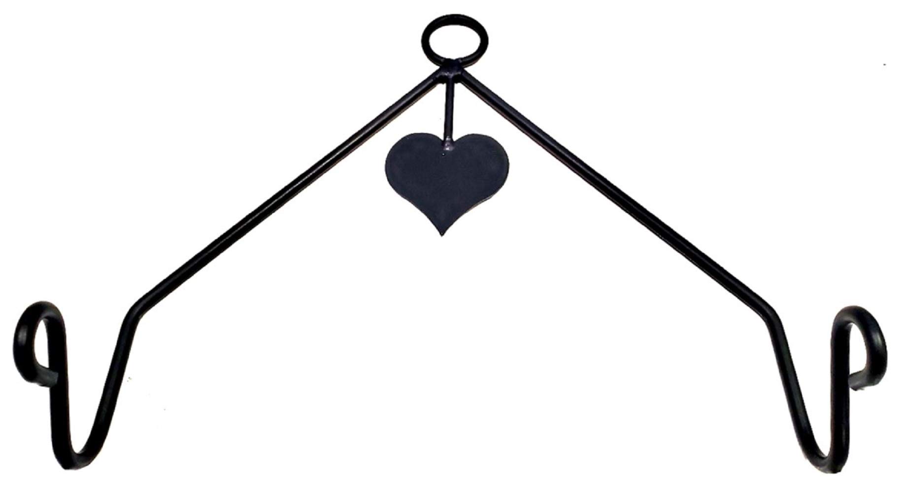 Handmade Wrought Iron Heart Rolling Pin Holder - Amish Crafted Kitchen Decor for Baking & Cooking - Perfect for Rustic Farmhouse, Country Style Kitchens