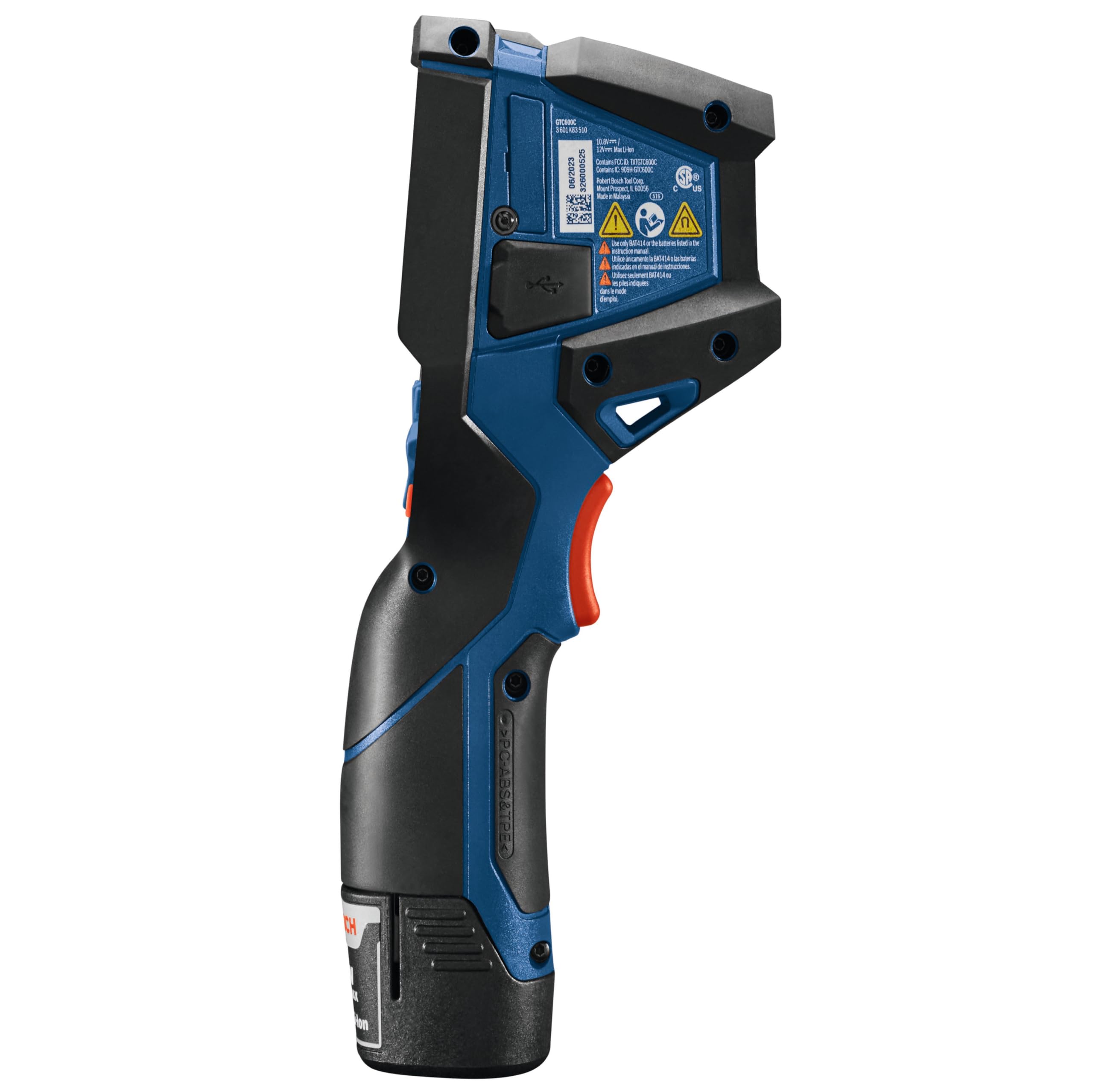 Bosch GTC600C 12V Max Thermal Imaging Camera with 2Ah Lithium-Ion Battery, Charger & USB-A to USB-C Cable - Perfect for Home Inspections, Electrical Diagnostics & HVAC Maintenance