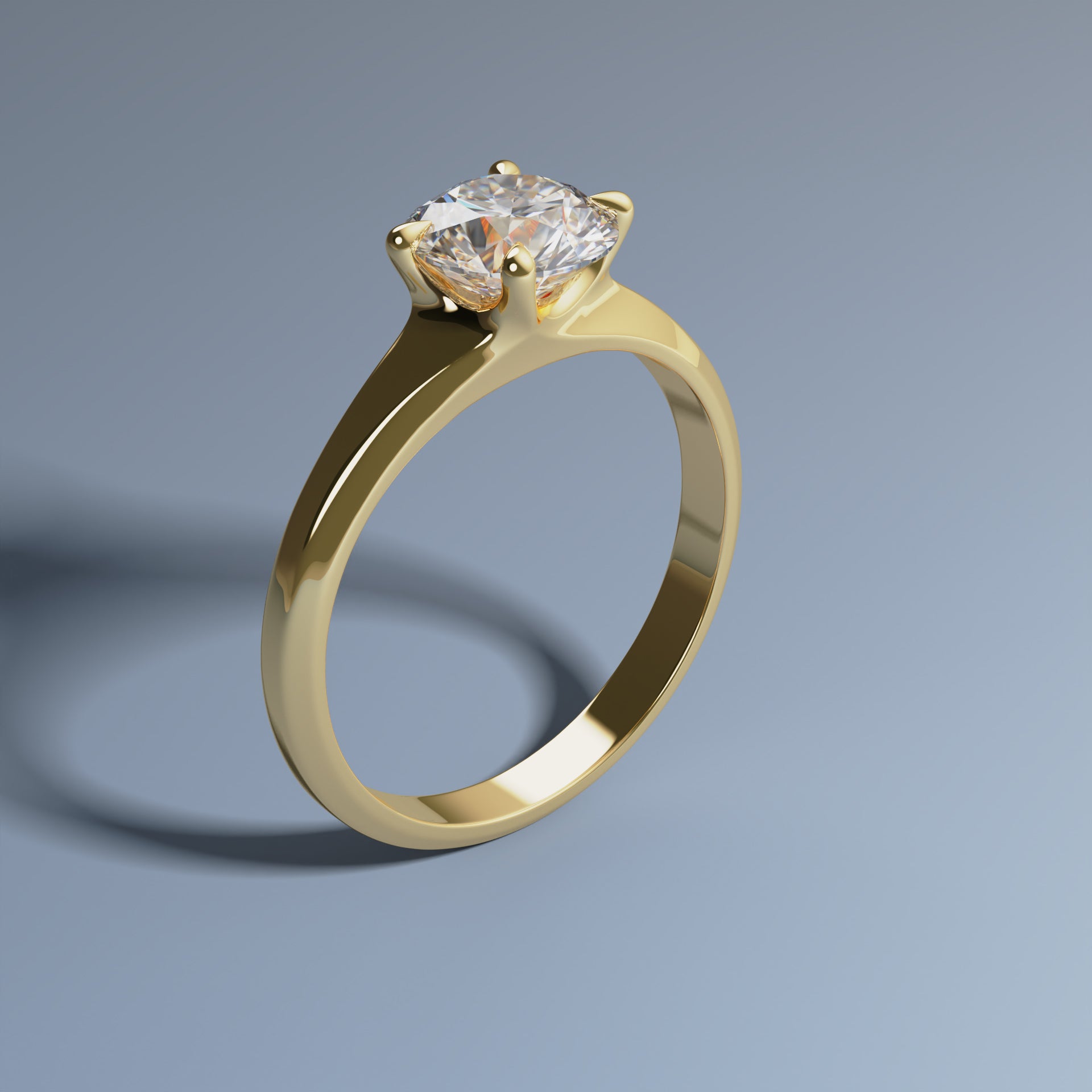 1ct Round Diamond Solitaire Engagement Ring - WHIRL Certified Natural Diamond for Women | Perfect Proposal, Anniversary & Wedding Jewelry Gift