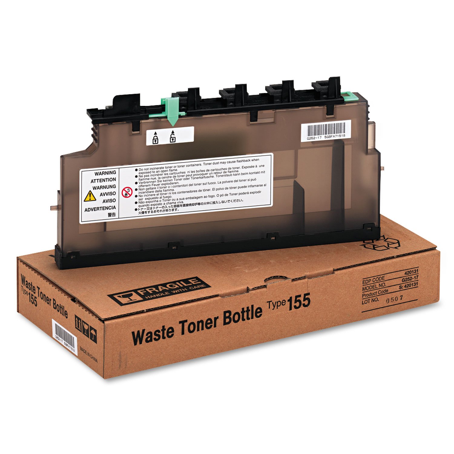 Ricoh Waste Toner Container Type 155 (420131) - Compatible with Ricoh Printers - Replacement Toner Waste Bin for Office & Home Printing