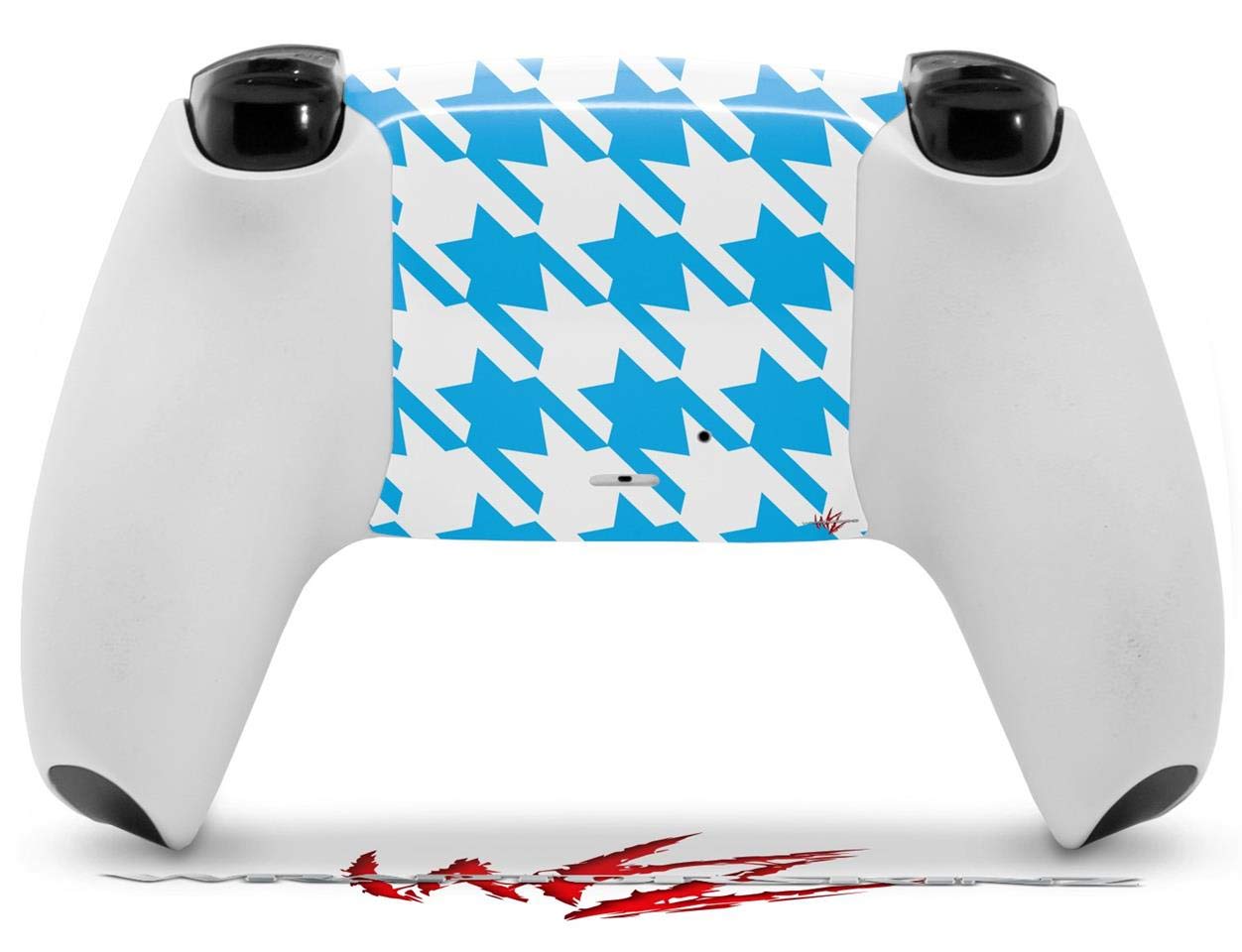 PS5 DualSense Skin Wrap - Houndstooth Blue Neon for Gaming Protection
