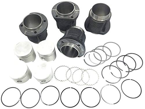 Volkswagen Beetle Piston Set with Rings - 4pc 85.5mm Standard Bore, 7.7:1 Compression Ratio - Compatible with 1967-1978 VW Beetle - Engine Rebuild & Performance Upgrade Parts
