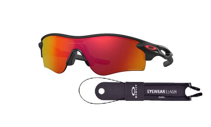Oakley Radar Lock Path Asian Fit OO9206 Sunglasses for Men - Low Bridge Rectangle Frame + BUNDLE Leash & Designer iWear Kit | Perfect for Running, Cycling & Outdoor Sports