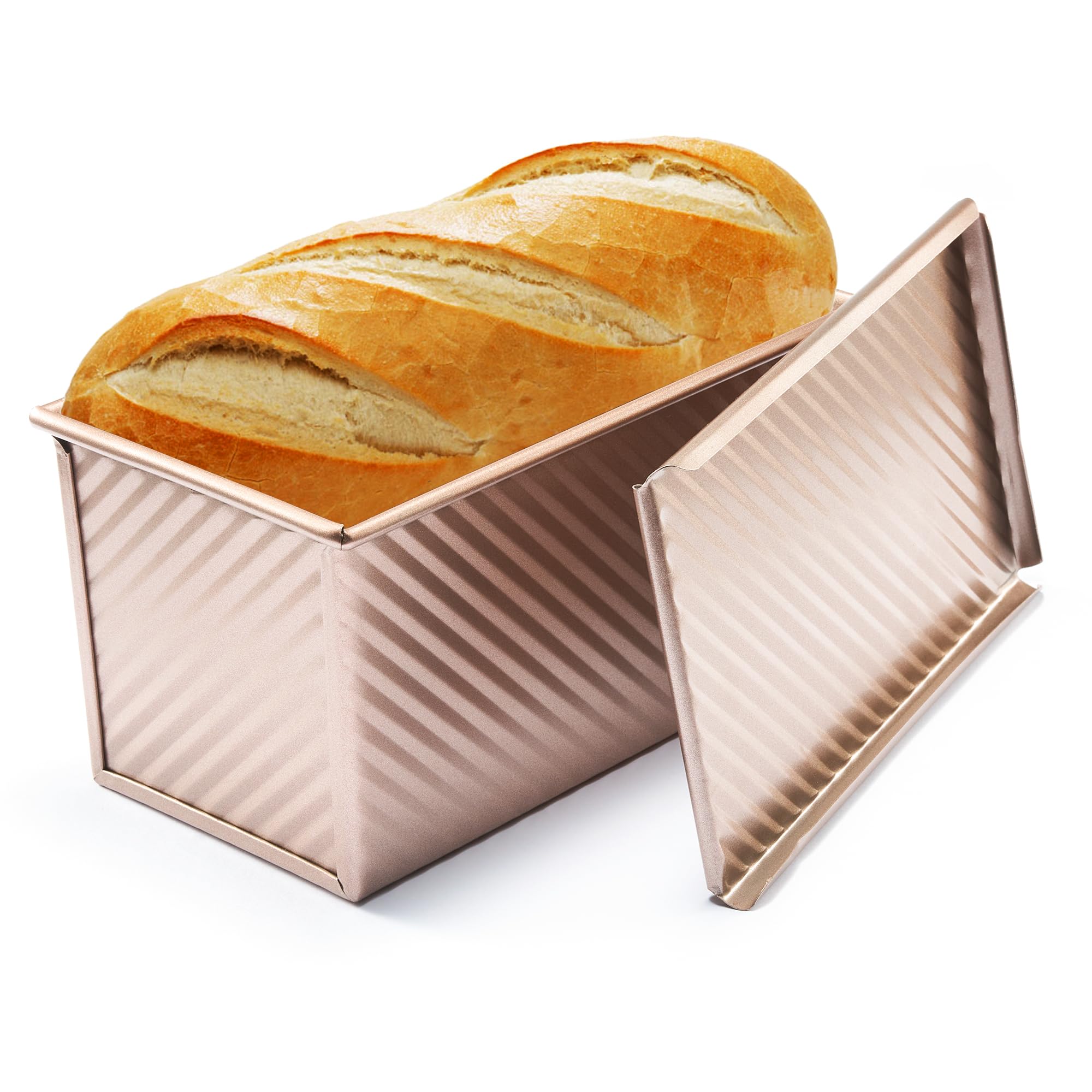DEDC Aluminum Non-Stick Bread Mold with Lid - High Quality Toast & Cake Baking Pan - Easy to Use & Clean - Perfect for Homemade Bread, Toast, and Cakes
