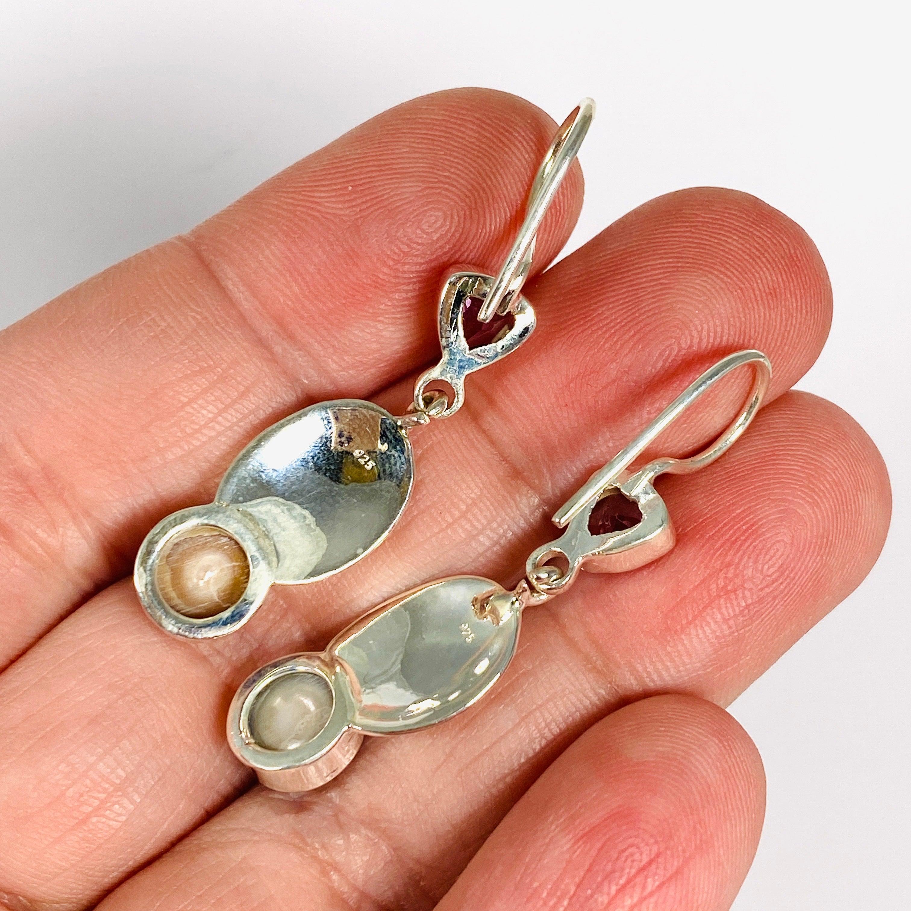 Elegant Faceted Pearl and Amethyst Earrings E2531 AM - Perfect for Weddings, Parties & Special Occasions