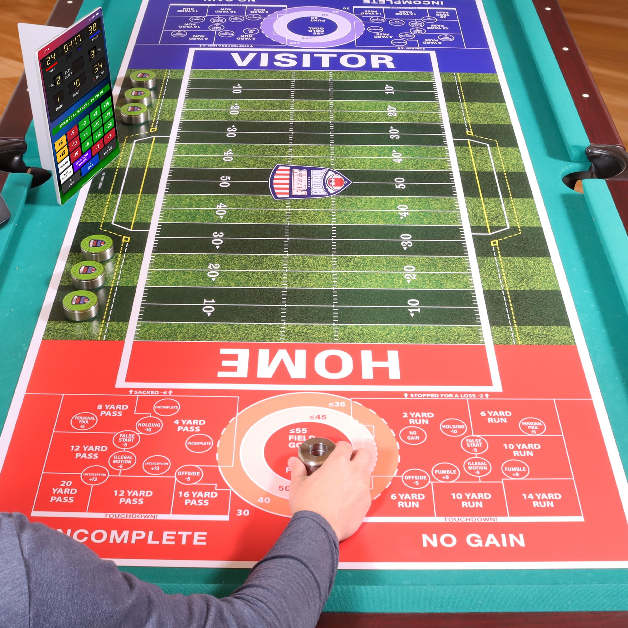 Large Football Game Set - American Rules Shuffleboard Style Tabletop Game for Man Cave, Game Room, Kitchen & Dining Table | Perfect for Parties, Family Gatherings & Sports Fans