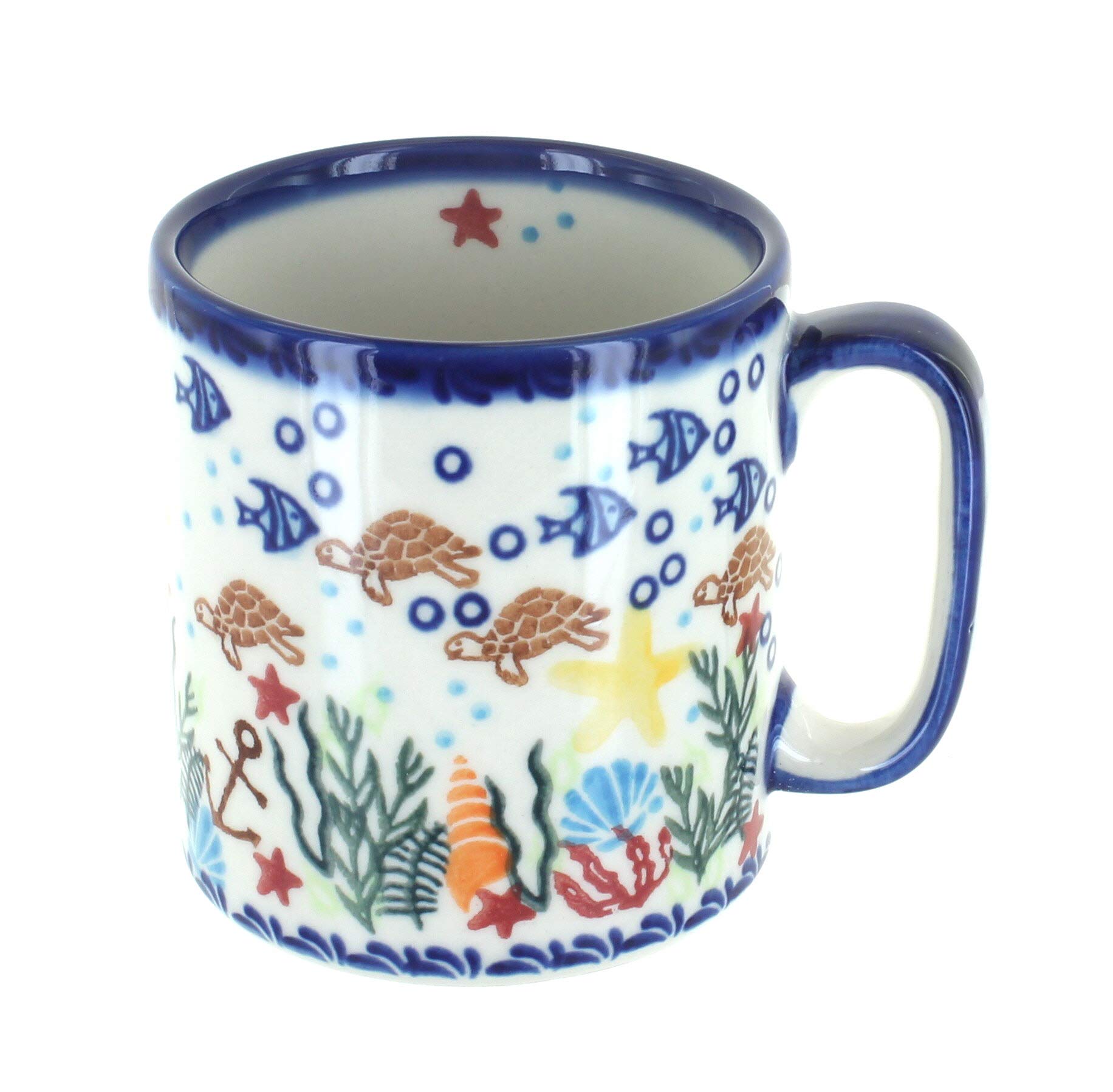 Blue Rose Polish Pottery Atlantis Coffee Mug - Handmade Ceramic Tea Cup for Home, Office & Gifts | Perfect for Morning Coffee, Afternoon Tea & Cozy Decor