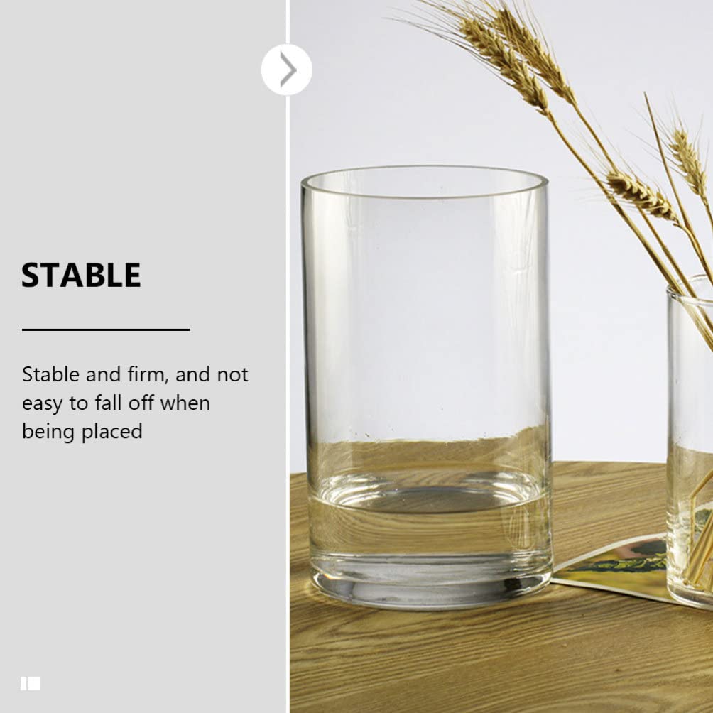 VICASKY Clear Glass Vase for Plants and Flowers - Transparent Floral Holder, Wedding Centerpiece, Bookshelf Decor - Perfect for Home, Office, and Event Decorations