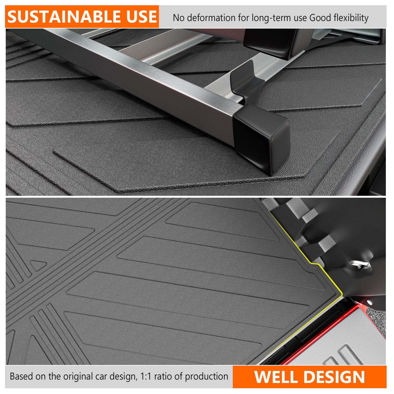 2022-2025 Toyota Tundra 5.5FT Bed Mat - Heavy Duty TPE Truck Bed Liner & Cargo Mat Replacement Accessories | 3-Fold Design for Easy Storage | Perfect for Hauling, Camping & Outdoor Adventures