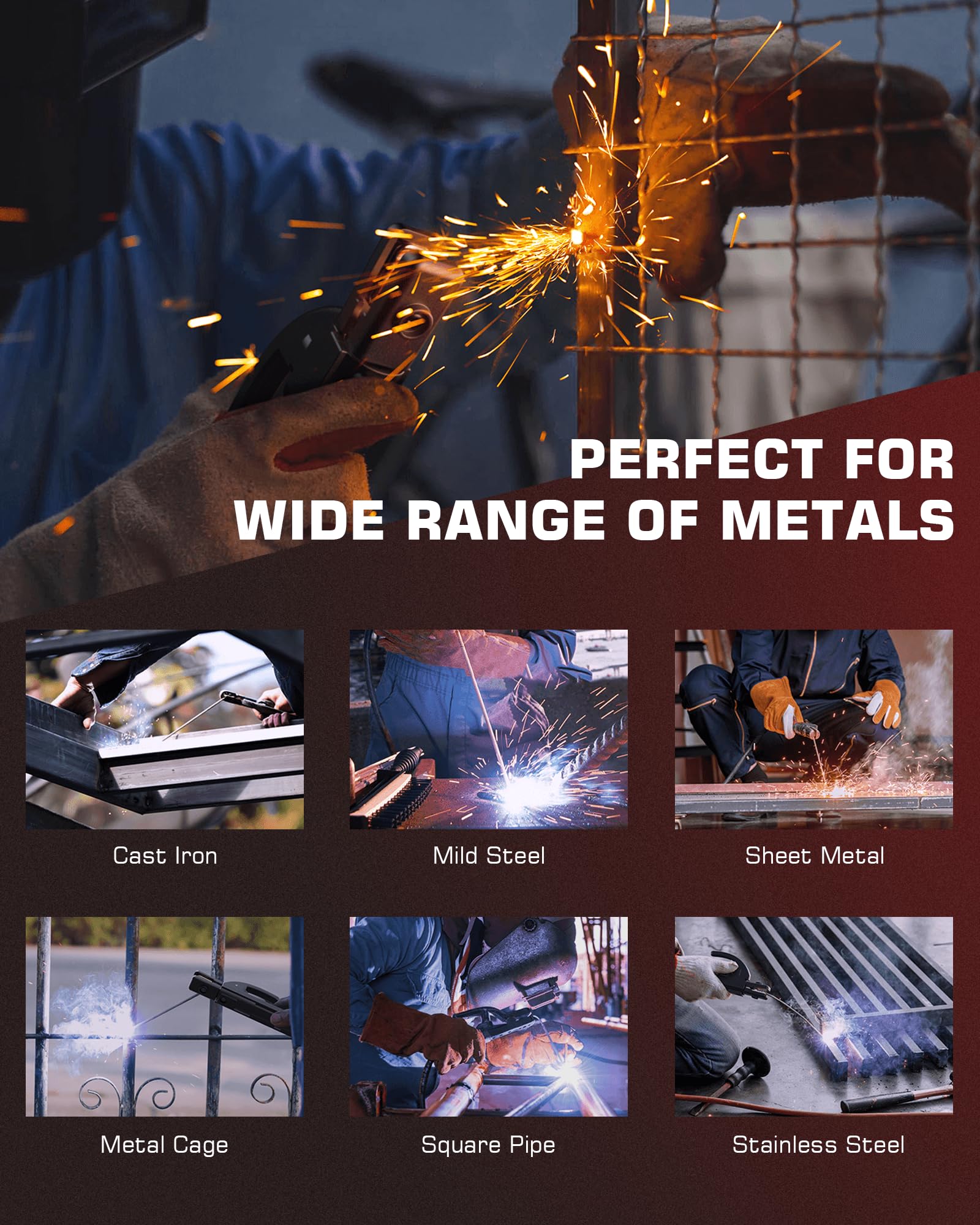 ARCCAPTAIN 200A IGBT Inverter Stick Welder - 110V/220V Portable MMA Welding Machine with Synergic Control, Large LED Display, Hot Start, Arc Force & Anti-Stick - Ideal for DIY Projects, Metal Fabrication, Auto Repair and Home Maintenance