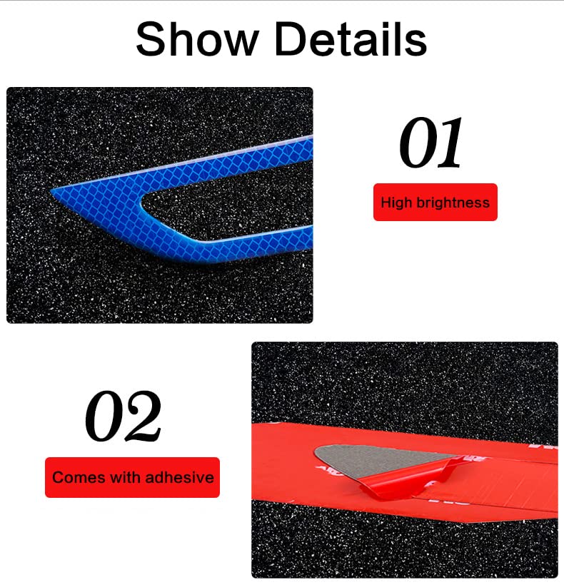 High-Visibility Car Reflective Stickers - Anti-Collision Warning Decals for Vehicle Safety (2-Pack, White) | Perfect for Night Driving, Parking Safety & Emergency Roadside Visibility