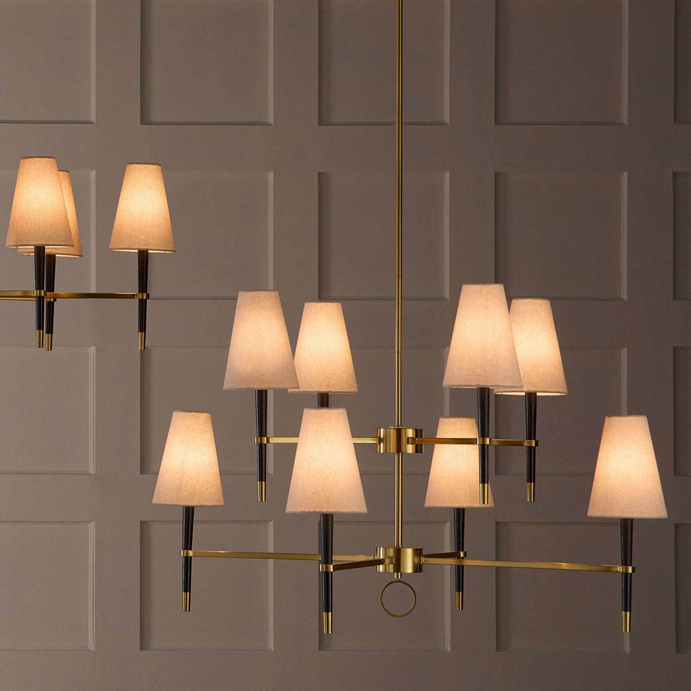 Ventana Two Tier Chandelier - Elegant Crystal Ceiling Light Fixture for Dining Room, Living Room & Bedroom Decor